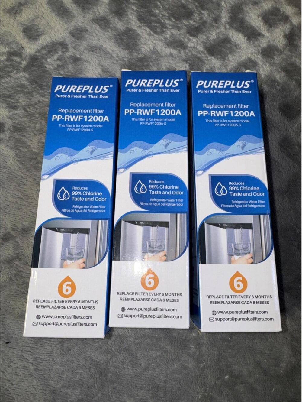 PUREPLUS PP-RWF1200A Replacement Water Filter, Pack of 3 NEW Sealed